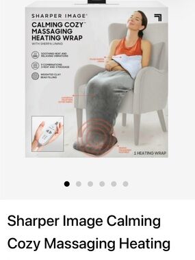 Sharper Image Gray Calming Cozy Massaging Heating Wrap